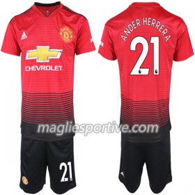 Completo Calcio Manchester United Ander Herrera 21 Bambino Divisa Prima 2018/2019